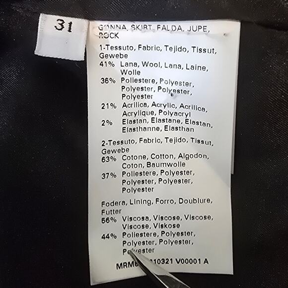 Voyage by Marina Rinaldi Black Wool Blend Business Women's Skirt 31 US 22 - Picture 4 of 5